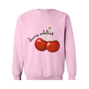 Cherry Addict Sweatshirt, Cherry Sweatshirt, Vintage Inspired Cherry Sweatshirt for Women, Cherries Sweatshirt, Cherries Hoodie