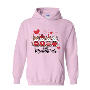 Happy Meowentines Sweatshirt, Funny Valentines Hoodie, Cat Lovers Hoodie, Happy Valentine Gift, Valentines Cat Hoodie, Cute Cat Hoodie