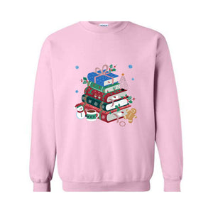 Book Lover Christmas Sweatshirt, Christmas Books Hoodie, Book Christmas Hoodie, Bookworm Christmas Hoodie, Merry Bookmarks Hoodie