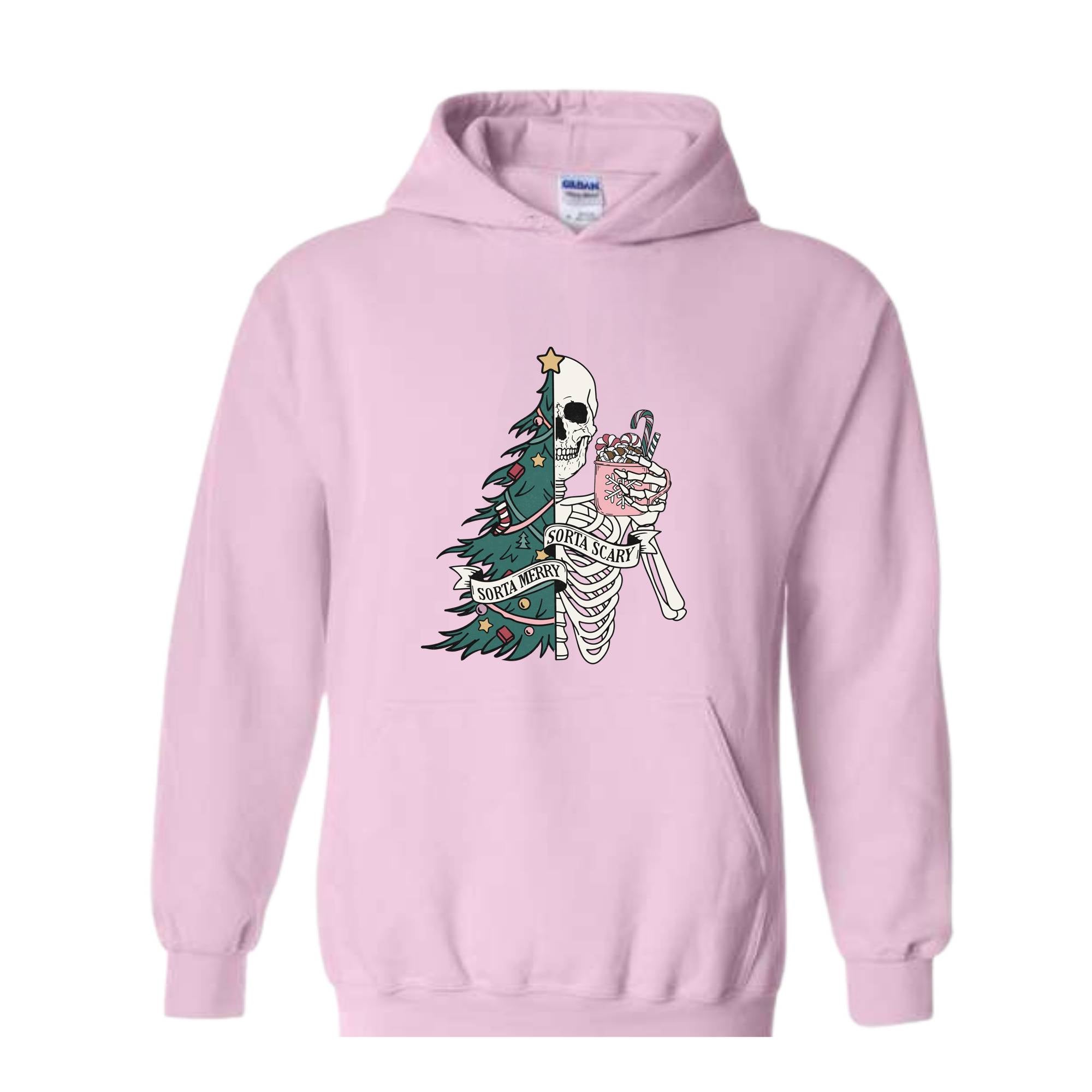 Sorta Merry Sorta Scary Sweatshirt, Christmas Skeleton Sweatshirt, Christmas Sweatshirt, Christmas Gifts, Christmas Tree Sweater