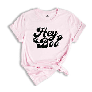 Hey Boo T-Shirt, Cute Ghost Shirt, Halloween Shirt, Funny Ghost Shirt, Cute Halloween T-Shirt, Retro Halloween Tee