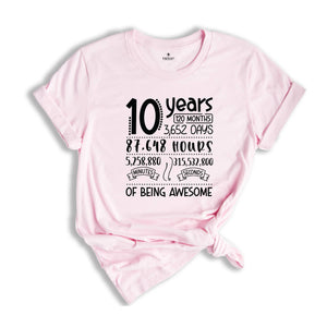 Ten Birthday Shirt, 10th Birthday Shirt, Tenth Birthday, Birthday Shirt, 10th Birthday, Tenth Birthday T-Shirt, Birthday Party Tee