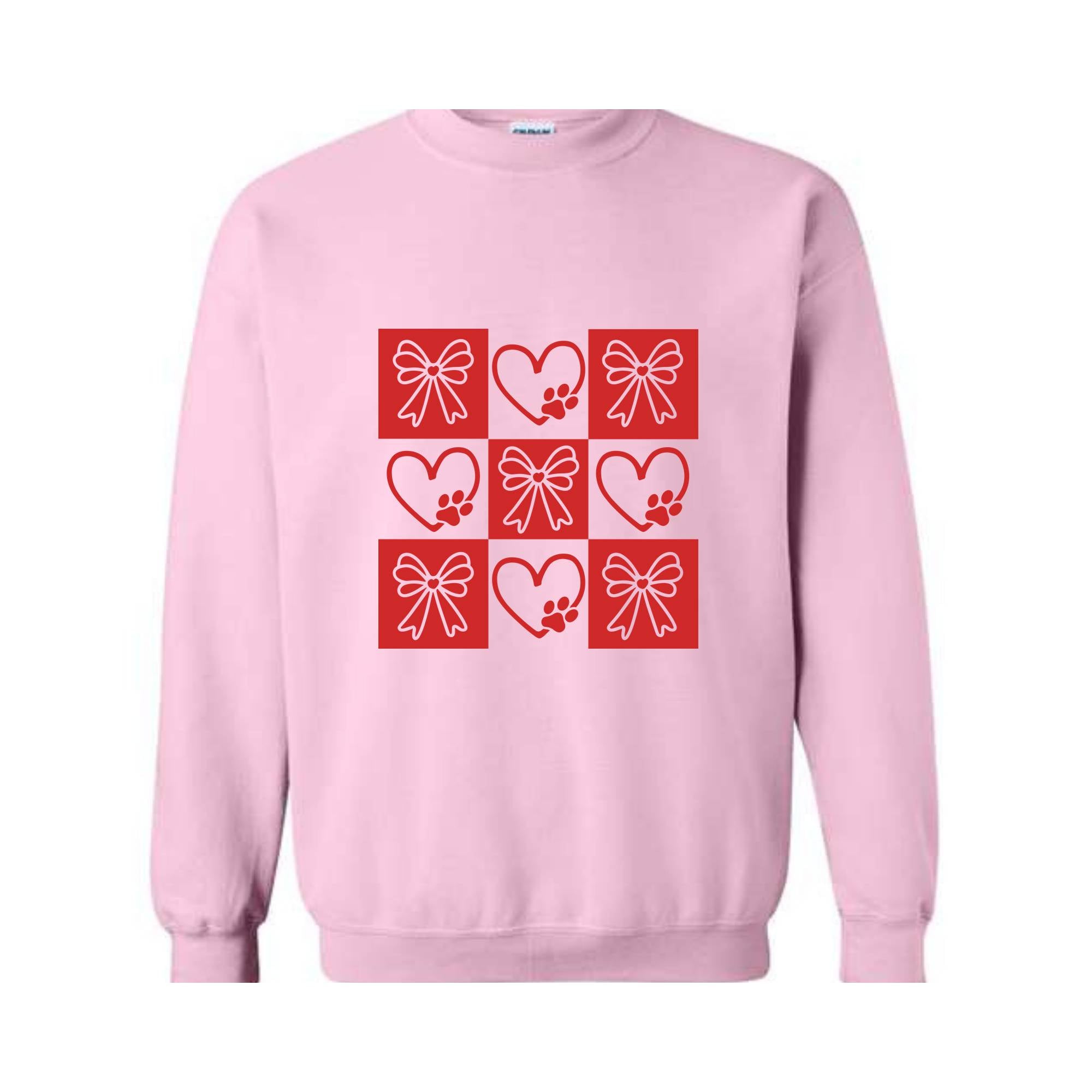 Dog Mama Coquette Sweatshirt, Dog Valentine Bow , Dog Lover Gift, Dog Valentine , Dog mom , Valentine Checkered