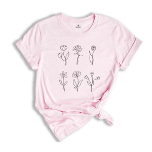 Botanical Floral Shirt, Wildflower Tee, Nature Lover Gift, Plant Mom Shirt, Ladies Shirts, Plant Lover Shirt, Dandelion Shirt