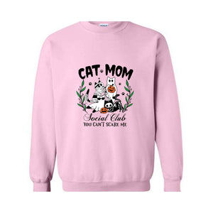 Halloween Cat Mom Sweatshirt, Cat Mom Social Club Sweater, Spooky Season, Cat Mom Sweatshirt, Spooky Cat Sweater