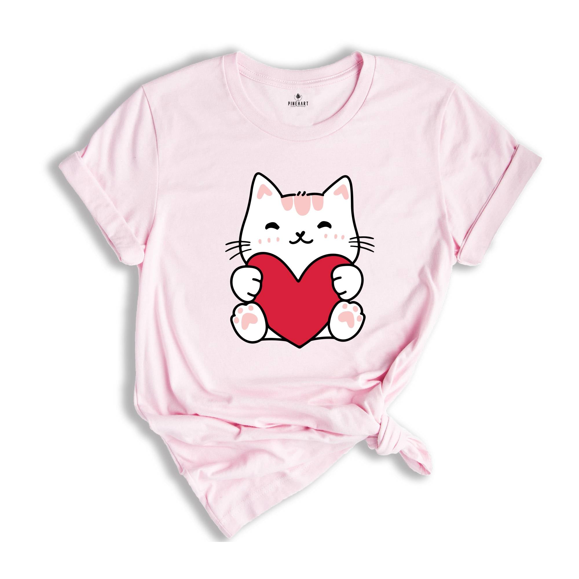 Cat Valentine Day Shirt, Valentines Day Gift, Cat Lover Tee, Cat Mom Tshirt, Valentine Cat Lover Shirt