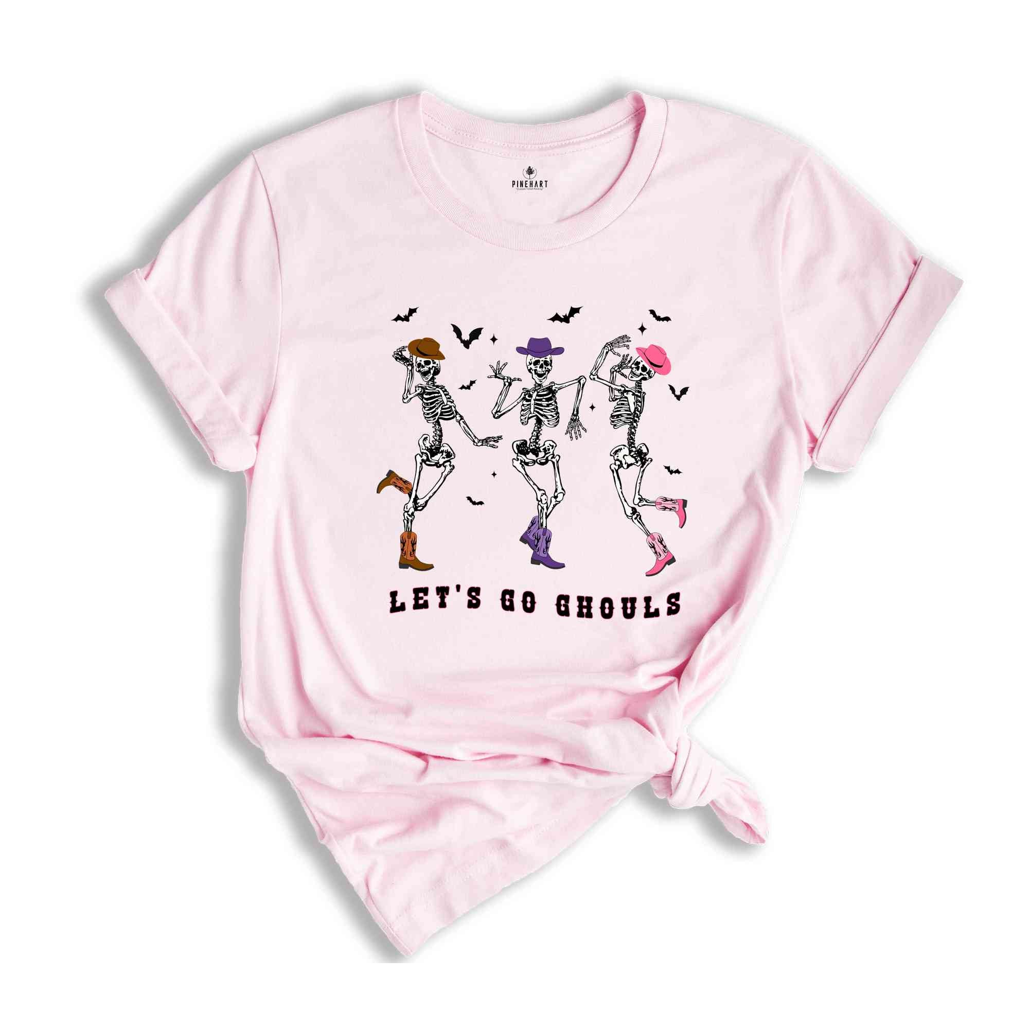 Let's Go Ghouls Shirt, Dancing Skeleton Shirt, Halloween Costume, Skeleton Ghost Shirt, Spooky Season Shirt, Halloween Party Shirt