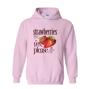 Retro Strawberry Forever Sweatshirt, Old School Hoodie , Yes Strawberries Crewneck, Strawberry Vintage Sweater, Cottagecore Hoodie