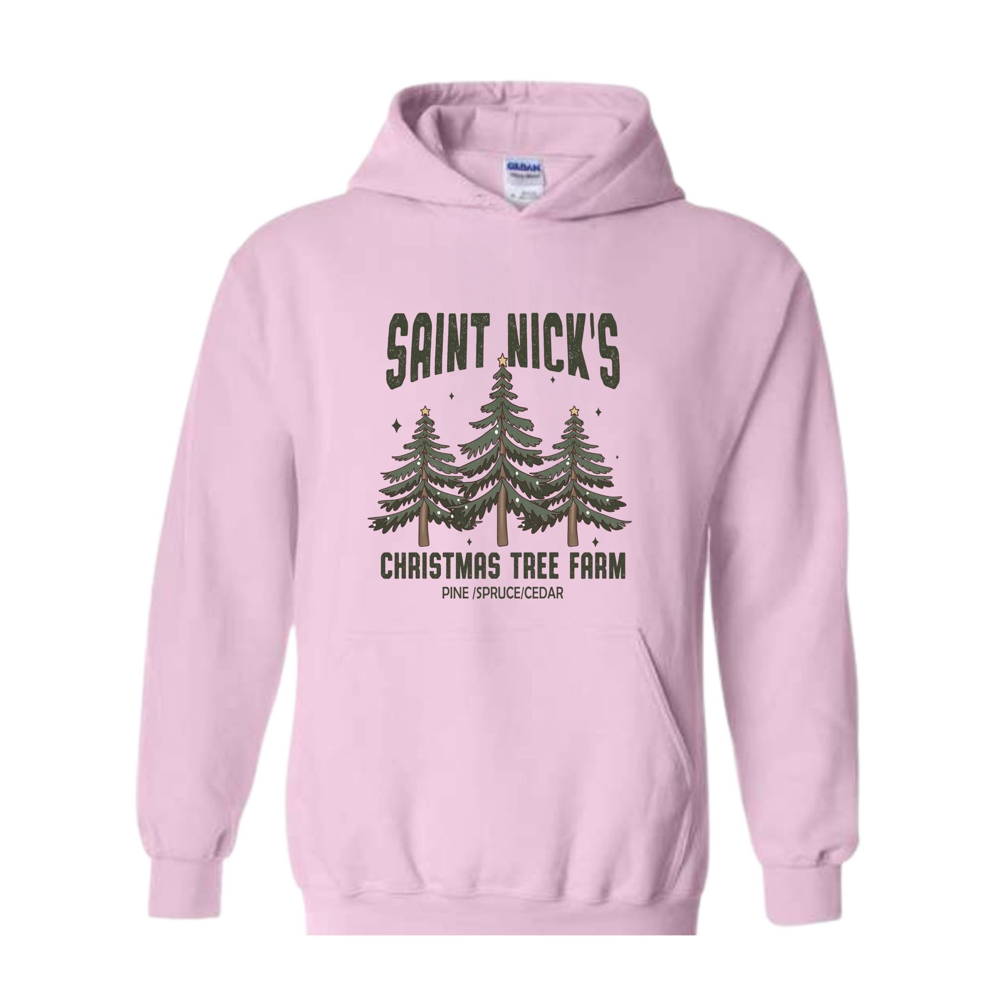 Saint Nick's Christmas Tree Farm Pine Spruce Cedar Hoodie, Christmas Hoodie, Christmas Gifts, Christmas Tree Sweater