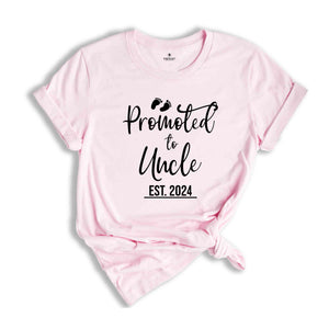 Promoted to Uncle Est 2024 Shirt, New Uncle Shirt, Baby Shower Shirt, Gender Reveal Uncle Shirt, Funny Pregnancy Reveal Shirt