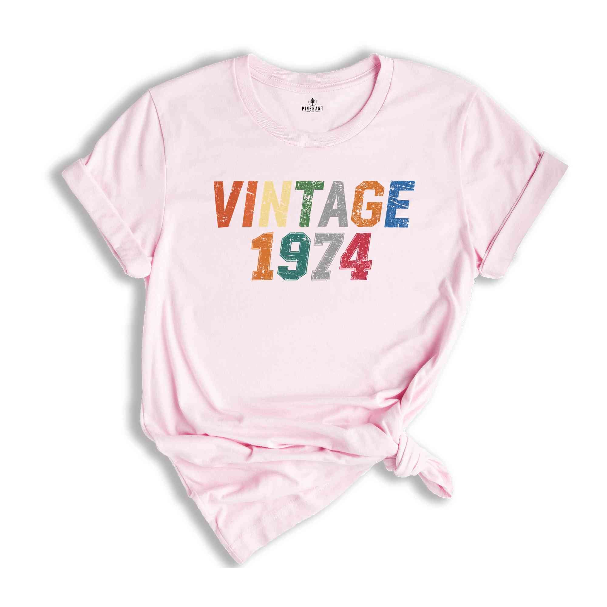 Vintage 1974 Shirt, 50th Birthday Shirt , Auntie Shirt, Mother's Day Shirt, Gift For Grandma, Trendy Birthday Shirt