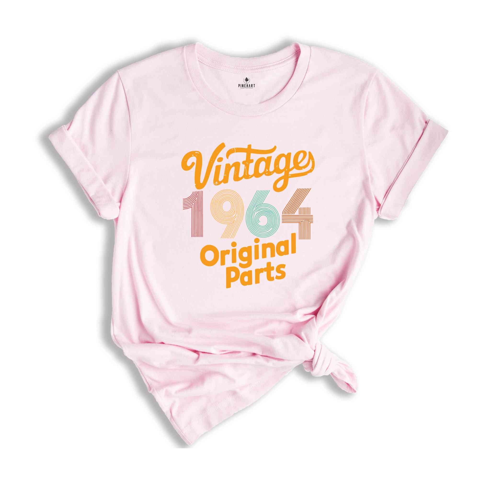 Vintage 1964 Original Parts Shirt, Birthday T Shirt, 1964 Shirt, 60th Birthday Shirt, 60s Retro Shirt