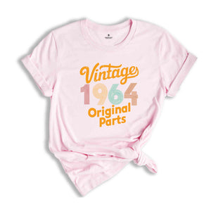 Vintage 1964 Original Parts Shirt, Birthday T Shirt, 1964 Shirt, 60th Birthday Shirt, 60s Retro Shirt