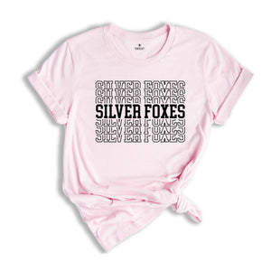 Team Mascot Shirt, Silver Foxes Mascot Shirt, Silver Foxes Team Spirit Shirt, Silver Foxes Fan Shirt, Silver Foxes School Shirt