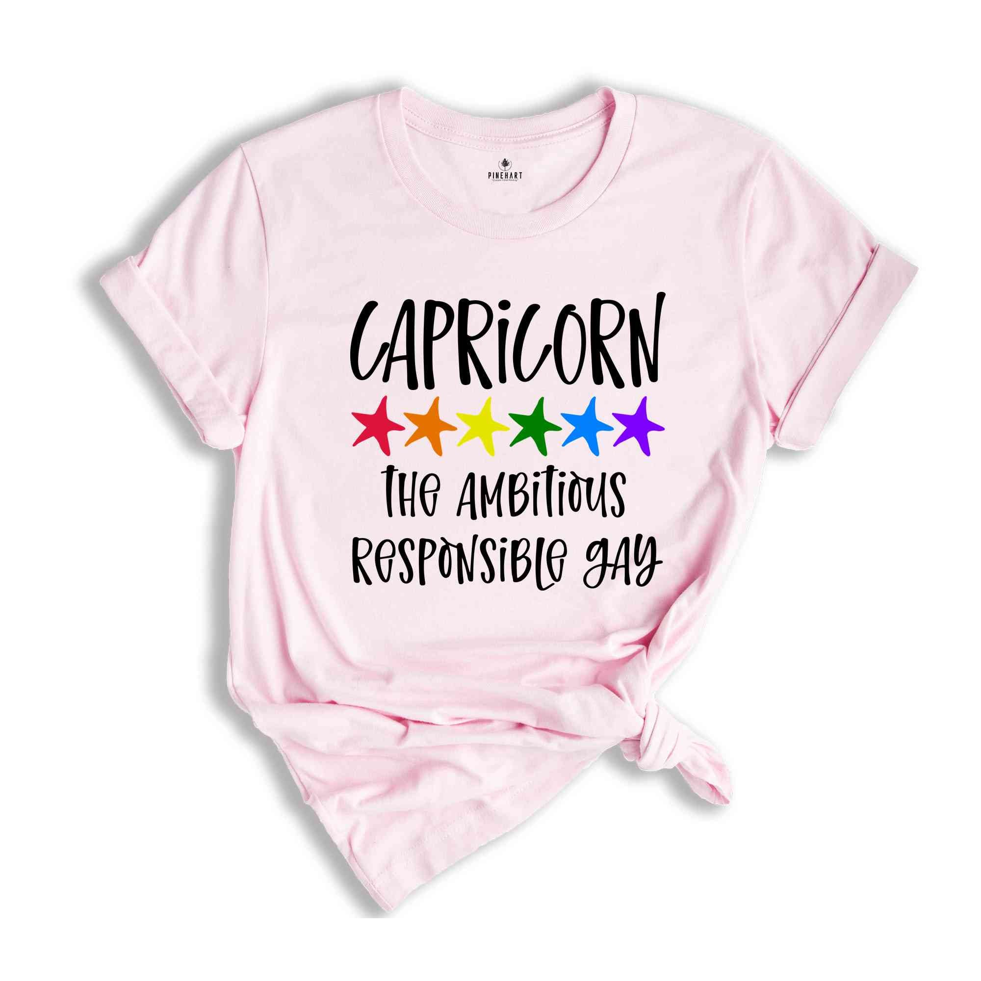 Capricorn The Ambitious Responsible Gay Zodiac Shirt, LGBT Pride Shirt, Capricorn Shirt, Gift For Gay Shirt, Gay Pride Shirt, Gay Zodiac