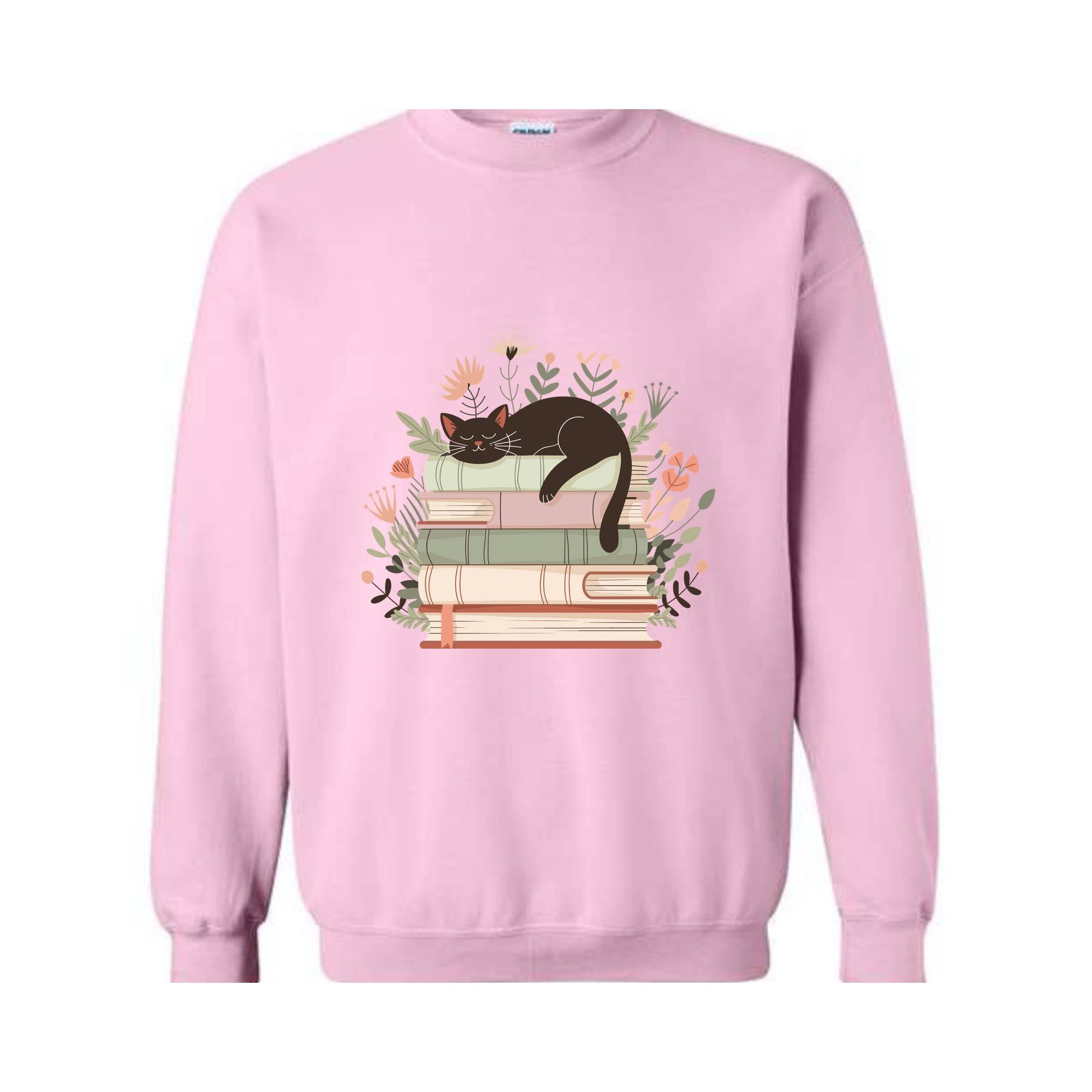 Book And Cat Sweatshirt, Book Lover Gift, Cat Lover Hoodie, Cat Owner Hoodie, Nature Lover Hoodie, Book Hoodie, Animal Lover Hoodie