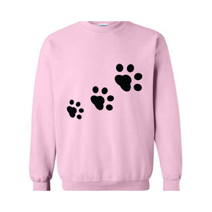 Custom Dog Name Sweatshirt, Dog Paws Sweater, Custom Dog Ears Sleeve Sweatshirt, Custom Pet , Pet Lovers Gift