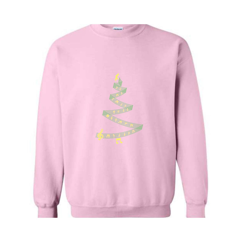 Christmas Tree Music Sweatshirt, Music Note Tree Sweater, Music Lover Christmas Gift, Musician Mother Sweater