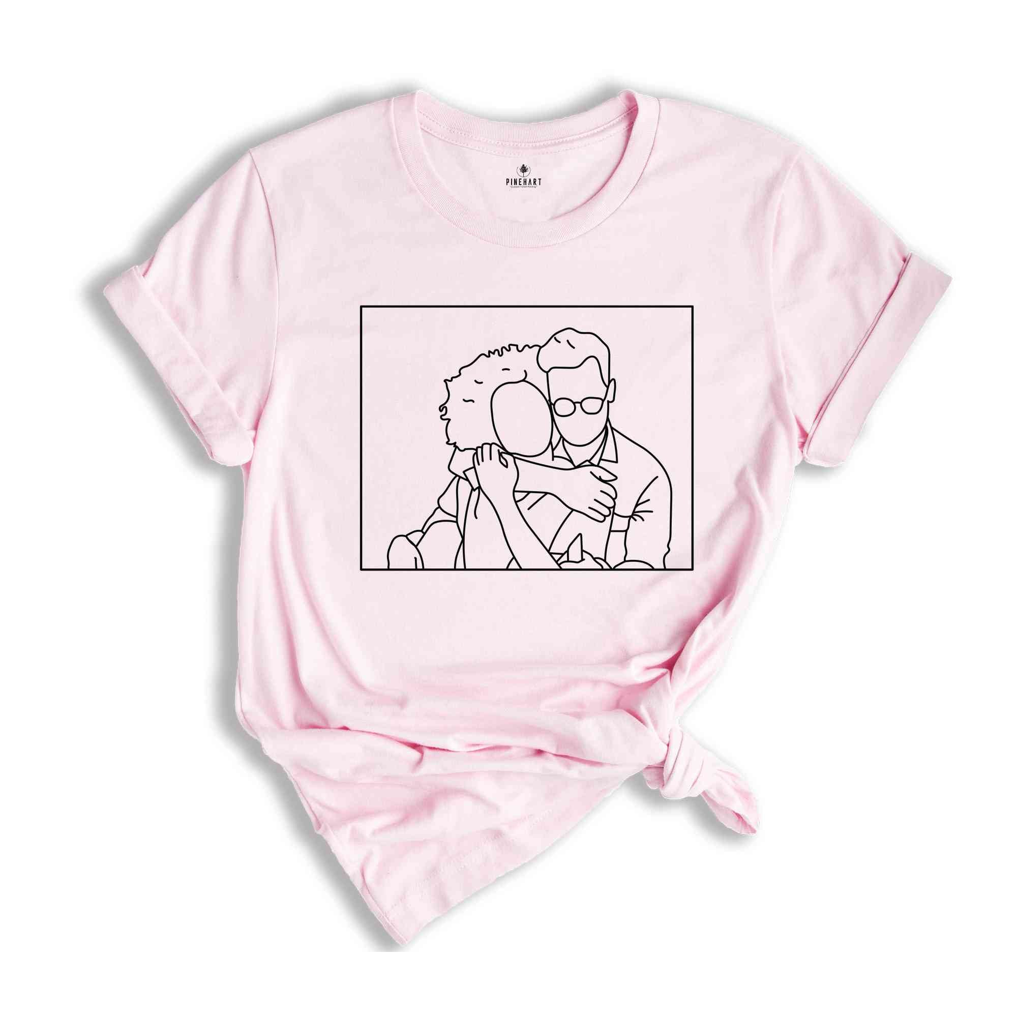 Custom Photo Shirt, Custom Couple Shirt, Couple Matching Shirt, Lineart Custom Shirt, Family Photo Shirt, Valentines Personalized Tee