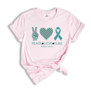 Ovarian Cancer Shirt, Support Shirt, Ovarian Cancer Patient Gift, Heart Shirts, Cancer Survivor Shirt, Cancer Awareness Tee