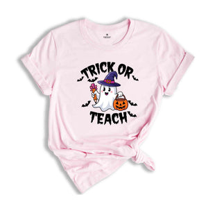 Trick or Teach Shirt, Teacher Halloween Shirt, Halloween Teacher Shirt, Spooky Teacher Shirt, Retro Ghost Teacher Shirt