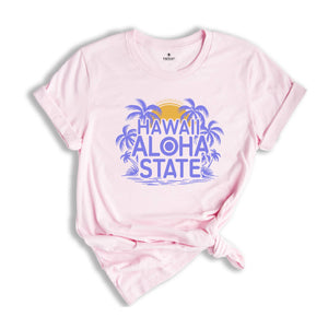 Hawaii Shirt, Aloha State Shirt, Summer Shirt, Retro Summer Shirt, Hawaiian Shirt, Beach Tee, Beach Lover Gifted