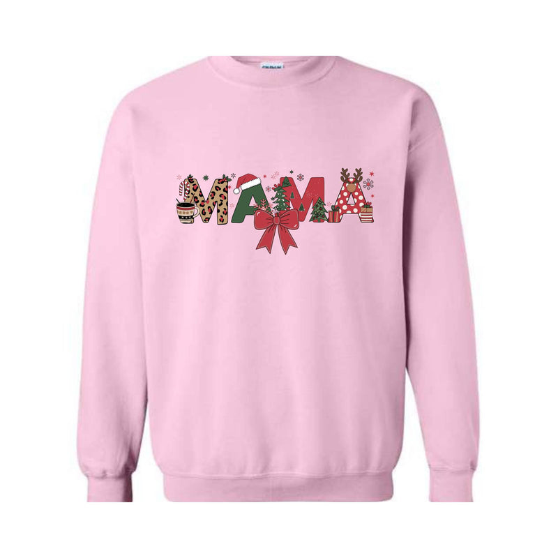 Christmas Mama Sweatshirt, Custom Christmas Mama Hoodie, Christmas Mom Tee, Custom Name Sweat, Christmas Mom Gift