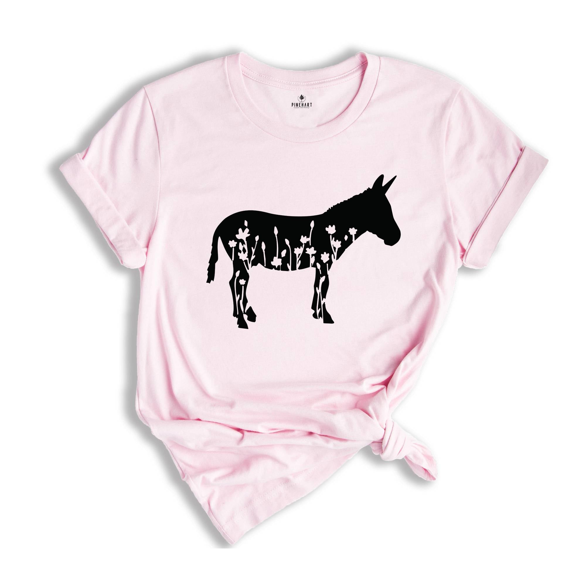 Floral Donkey Shirt, Donkey Shirt, Farm Shirt, Donkey Lover Shirt, Cute Donkey Shirt, Farm Tees, Donkey Lover Gift, Farmer Shirt