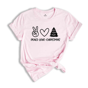 Peace Love Christmas Shirt, Christmas Tee, Christmas Costume, Funny Christmas, Xmas Tee, Holiday Gift, Hippie Soul Shirt