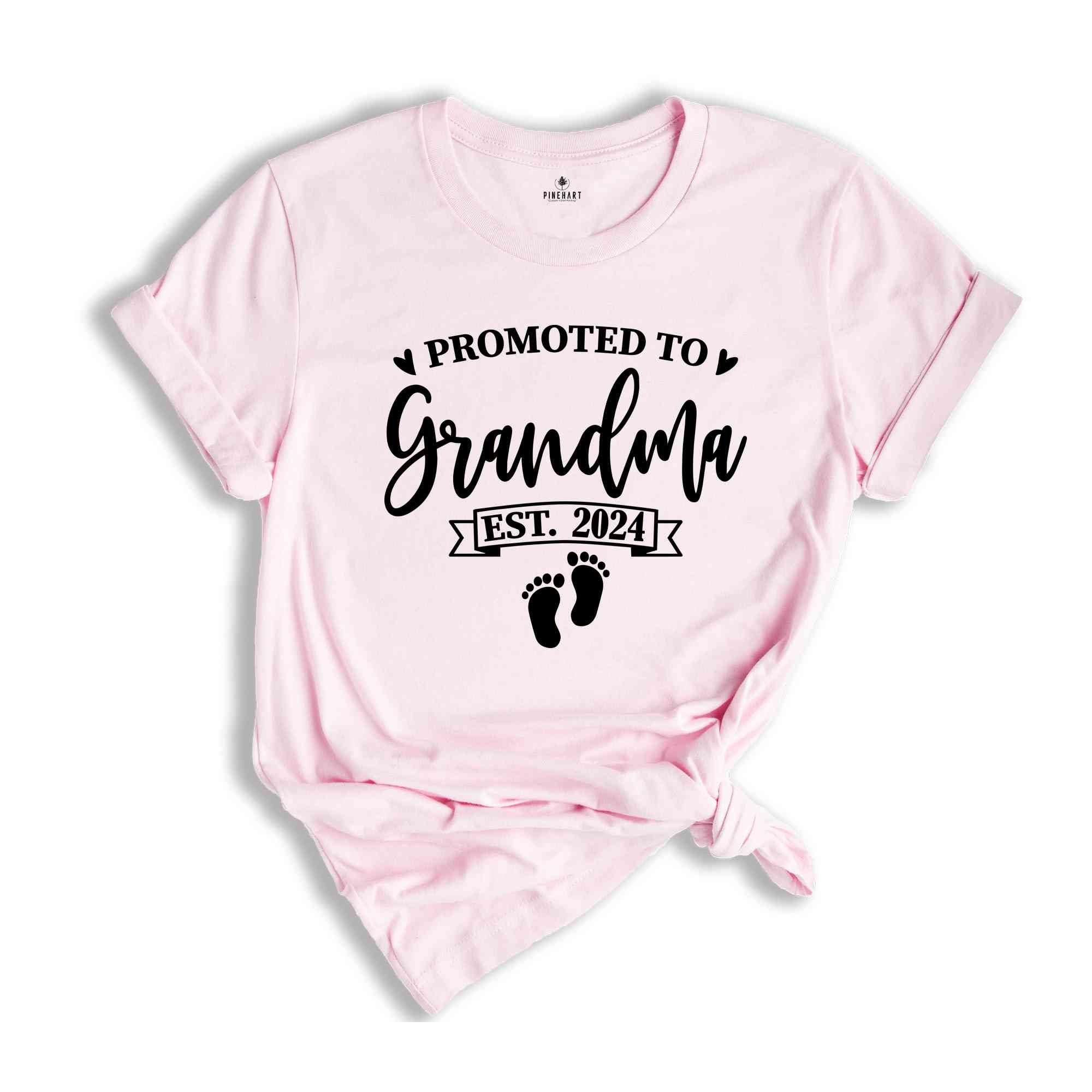 Baby Announcement, Promoted to Grandma, Promoted to Grandpa Est. 2024, New Grandma Shirt, New Grandpa Shirt, Pregnancy Reveal