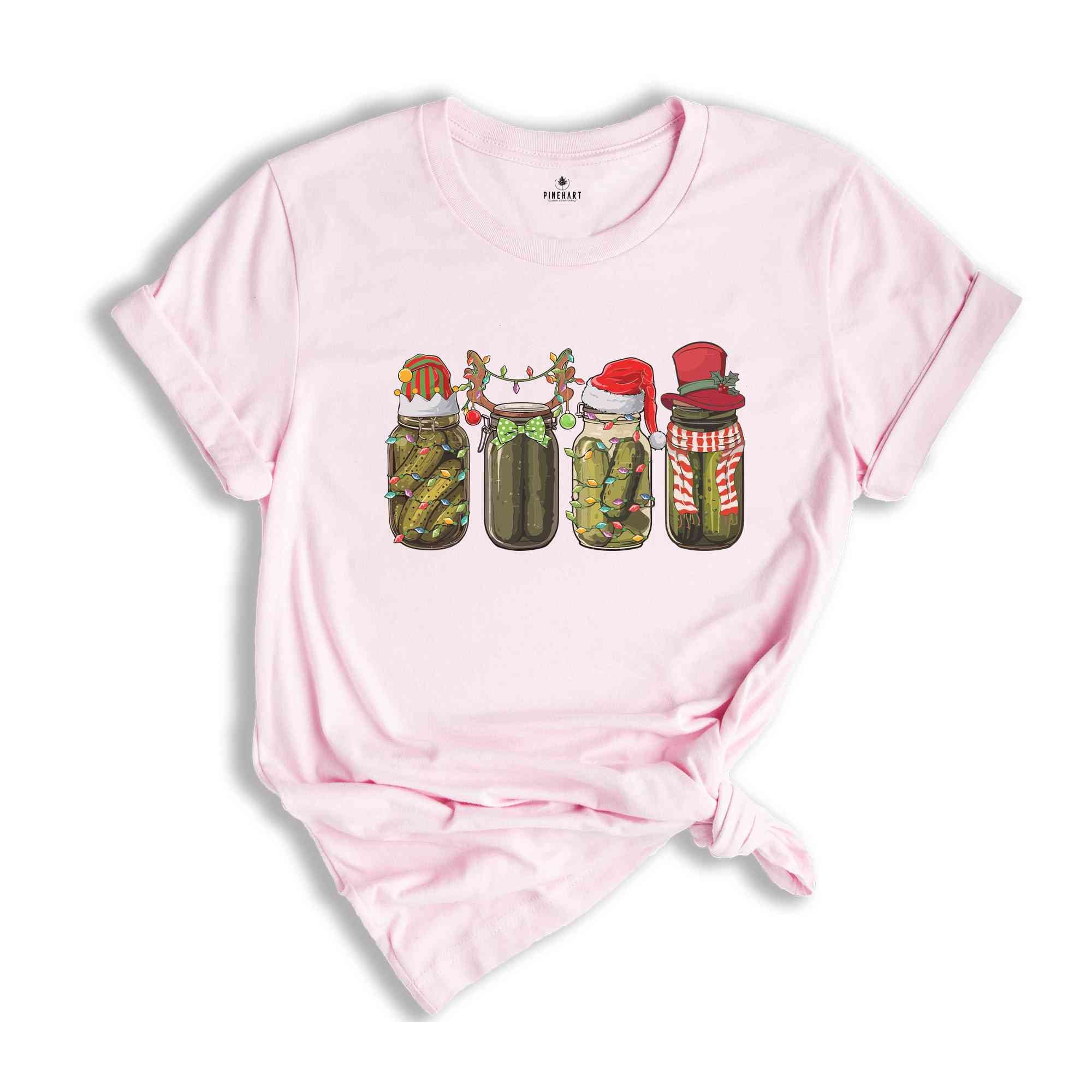 Canned Pickles Christmas Light Shirt, Pickle Lover Shirt, Pickle Jar Shirt, Canning Season Shirt, Christmas Food