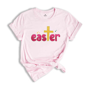 Glitter Easter Shirt, Christian Easter Shirt, Easter Shirt, Cute Easter Shirt, Cute Shirt, Cross Shirt