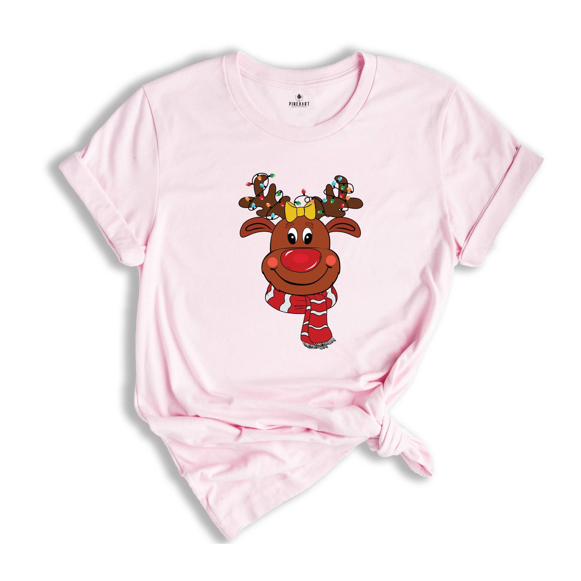 Reindeer Christmas Lights T-Shirt, Cute Christmas Lights Shirt, Reindeer Christmas Tee, Christmas Holiday Gifts