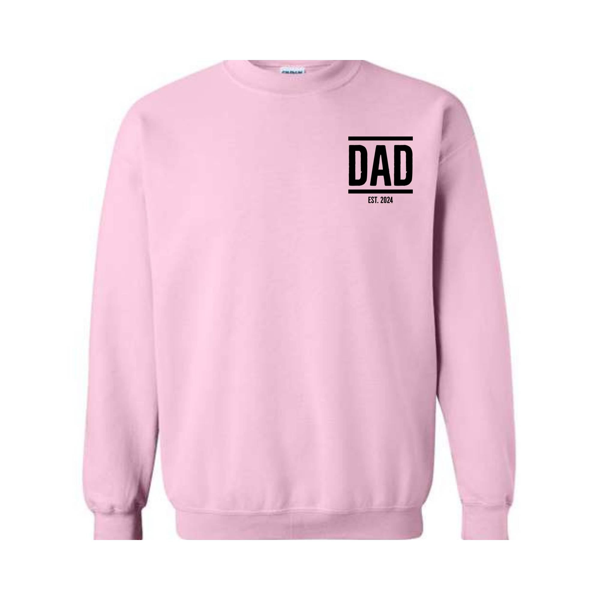 Personalized Dad Est Year Sweatshirt, Custom Dada Est 2024, Father's Day Sweater, Gift for Daddy, New Papa Sweater