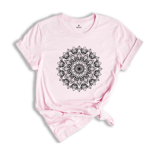 Mandala Lotus Shirt, Mandala T-Shirt, Lotus Shirt, Flower Shirt, Yoga Shirt, Minimalist Tee, Meditation T-Shirt