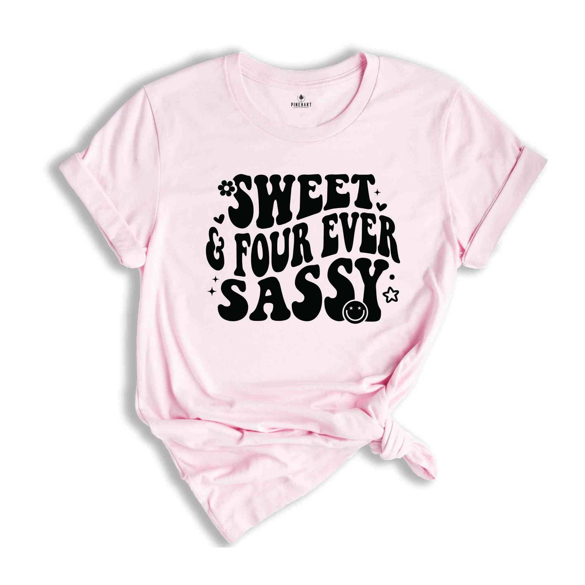 Sweet Sassy Four Ever Shirt, Birthday Girl Shirt, Cute Birthday Shirt, Tie Dye Shirt, Birthday Party Shirt Girl, Birthday Gift, Kids Tshirt