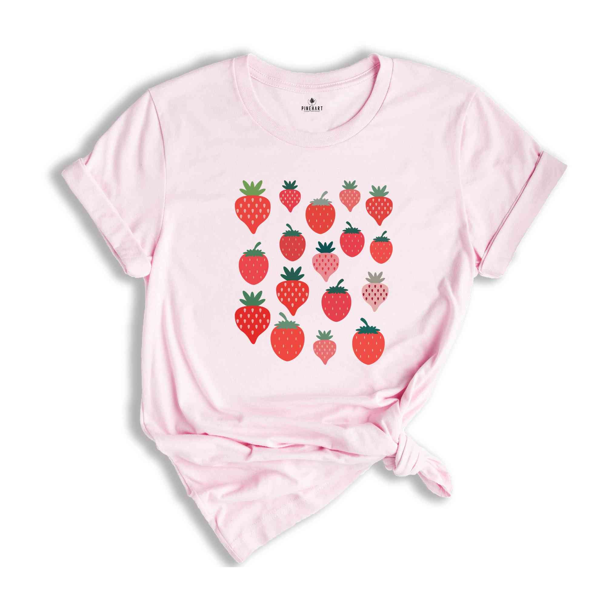 Strawberries Shirt, Strawberry Shirt, Garden Shirt, Fruits Shirt, Cute Strawberry Shirt, Botanical Shirt, Cottagecore Shirt