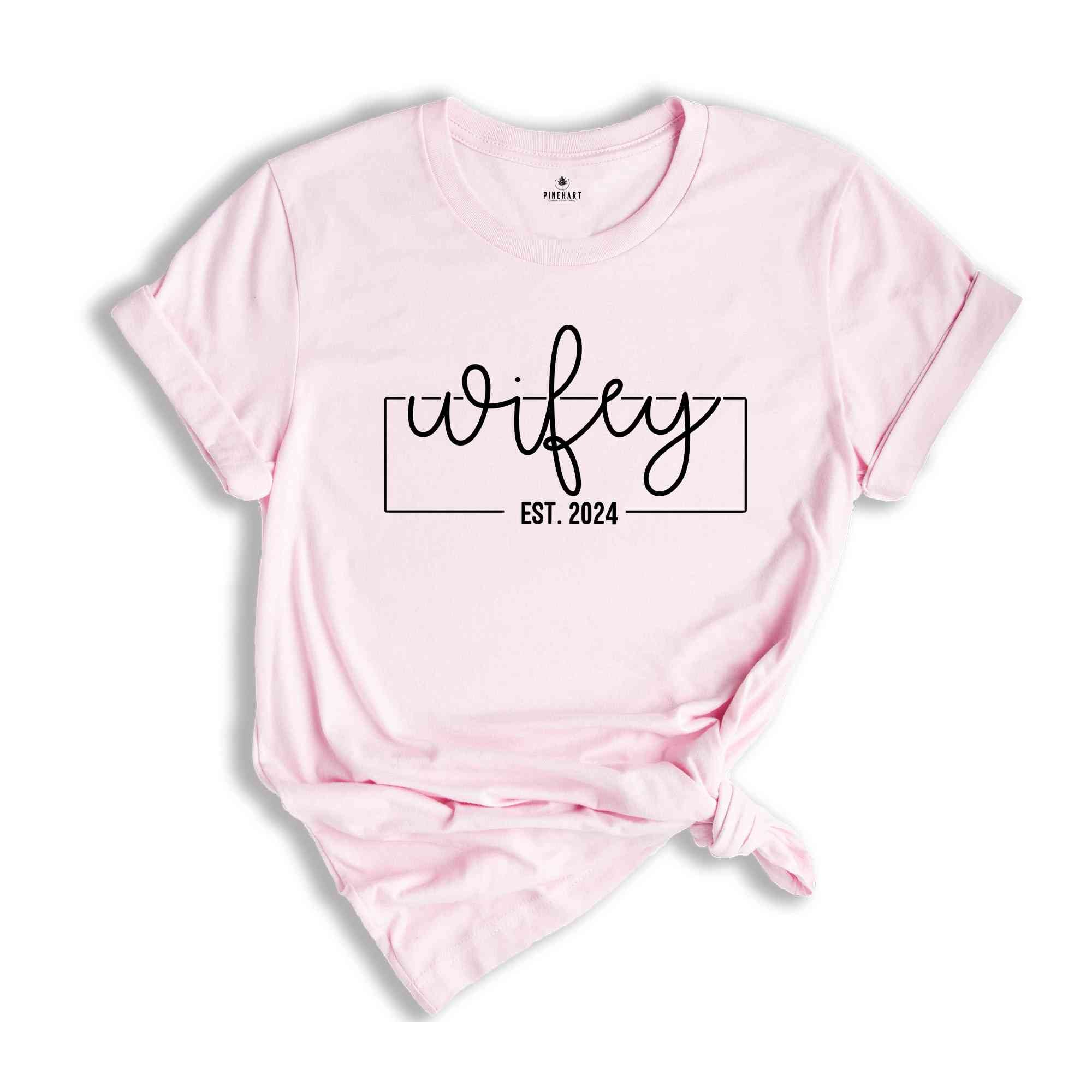 Wifey Hubby Est 2024 Shirt, Honeymoon Shirts, Newly Engaged Shirt, Couple Matching Shirt, Hubby Wifey Est 2024, Newly Wed Shirt