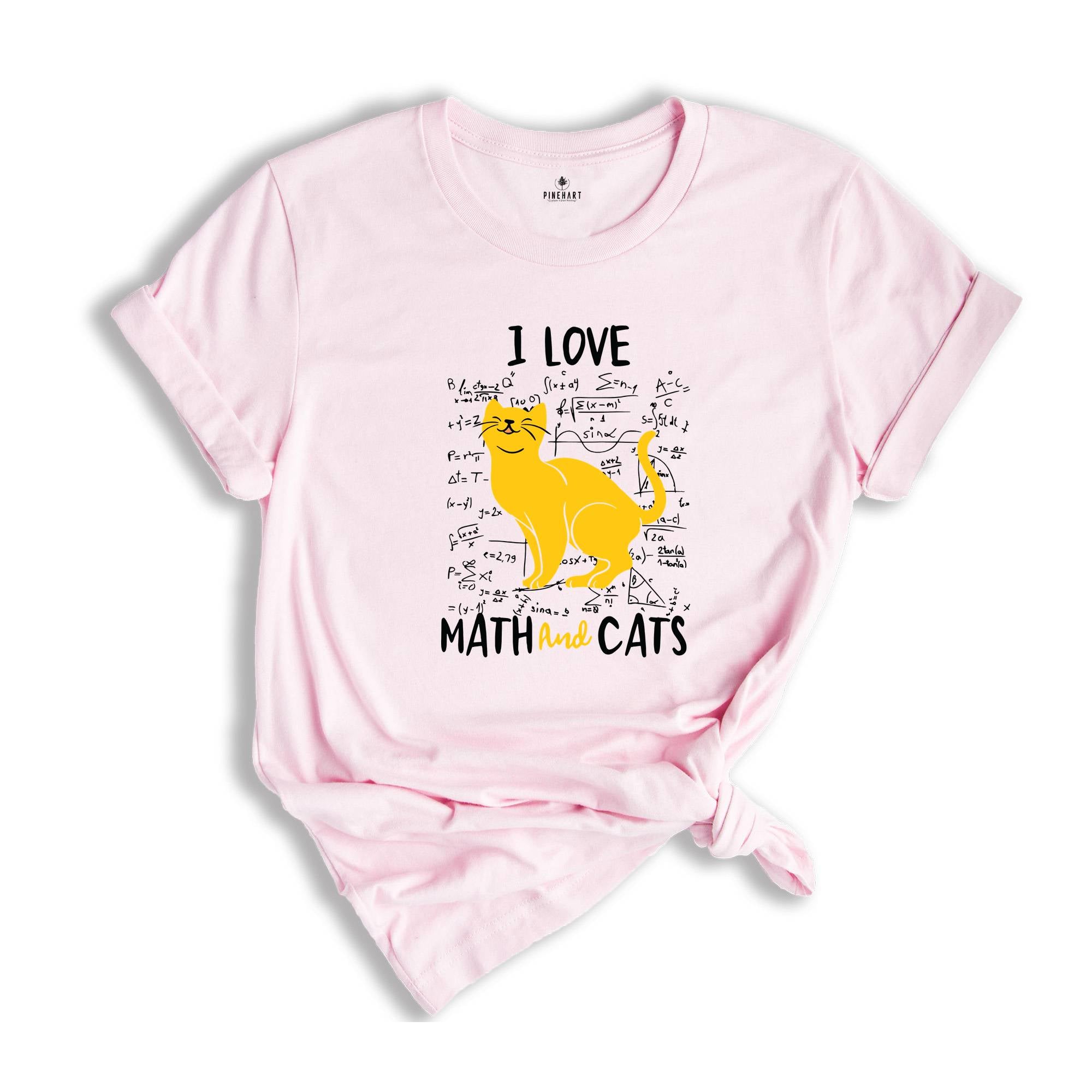 I Love Math And Cats Shirt, Math Shirt, Math Teacher Shirt, Cat Shirt, Cat Lover Gift, Math Teacher Gift