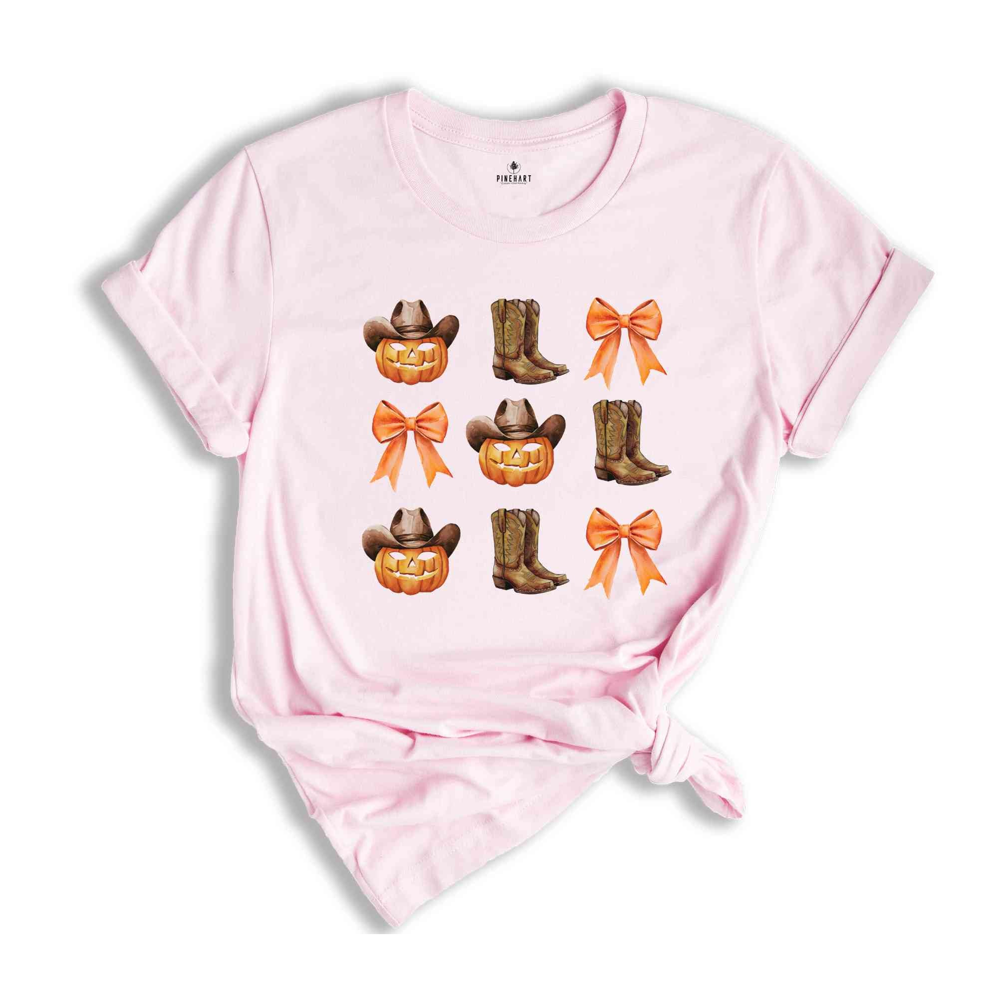 Howdy Pumpkins Shirt, Thanksgiving Shirt, Western Fall Shirt, Cowgirl Shirt, Western Halloween Shirt, Fall Coquette Bows Shirt, Fall Shirt