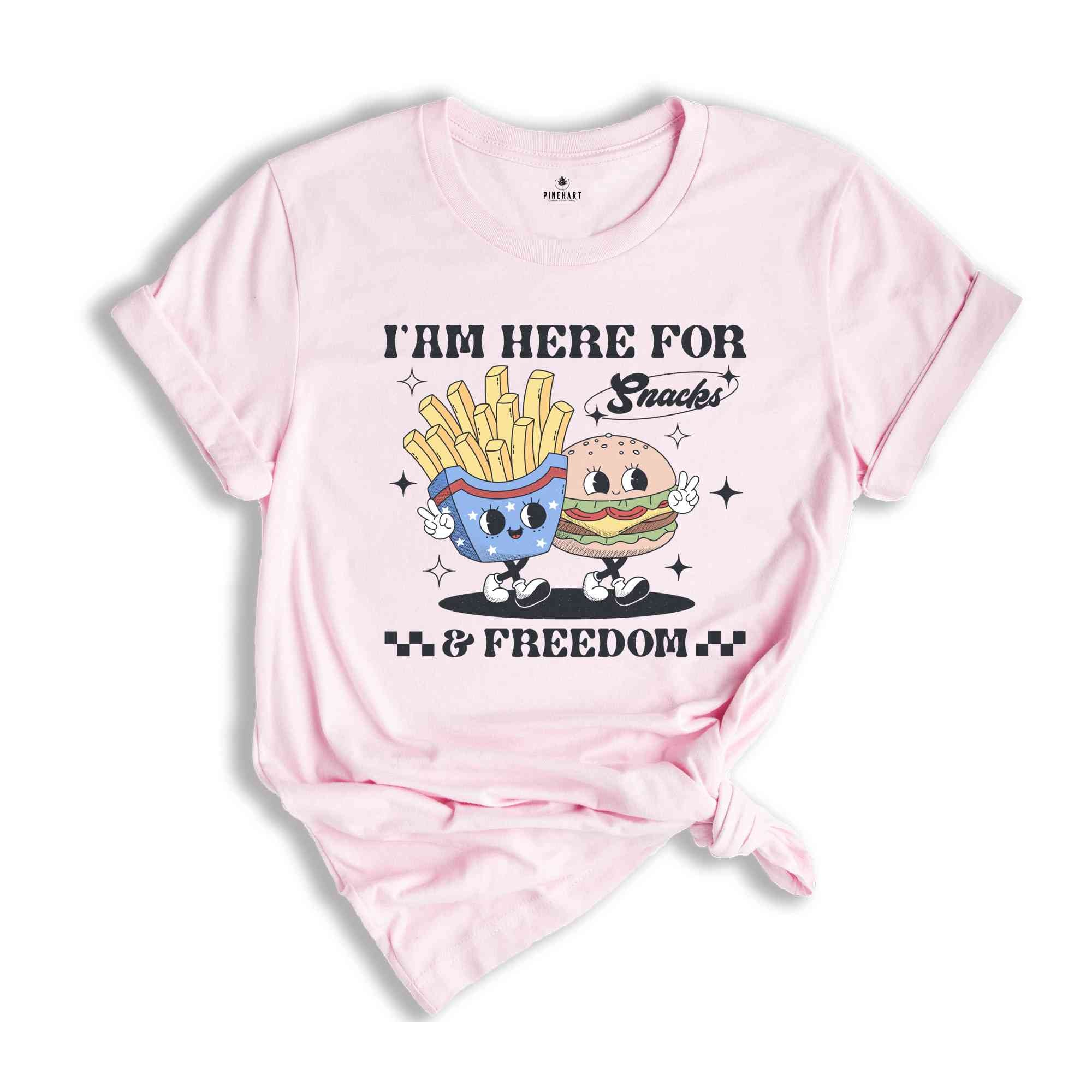 I Am Here For Snacks & Freedom Shirt, Independence Day Shirt, Memorial Day Shirt, Republican Shirt, 1776 America, Retro America Shirt