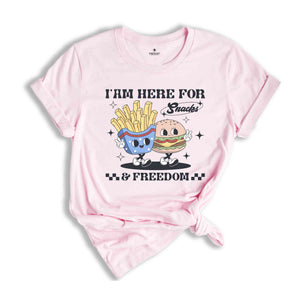 I Am Here For Snacks & Freedom Shirt, Independence Day Shirt, Memorial Day Shirt, Republican Shirt, 1776 America, Retro America Shirt