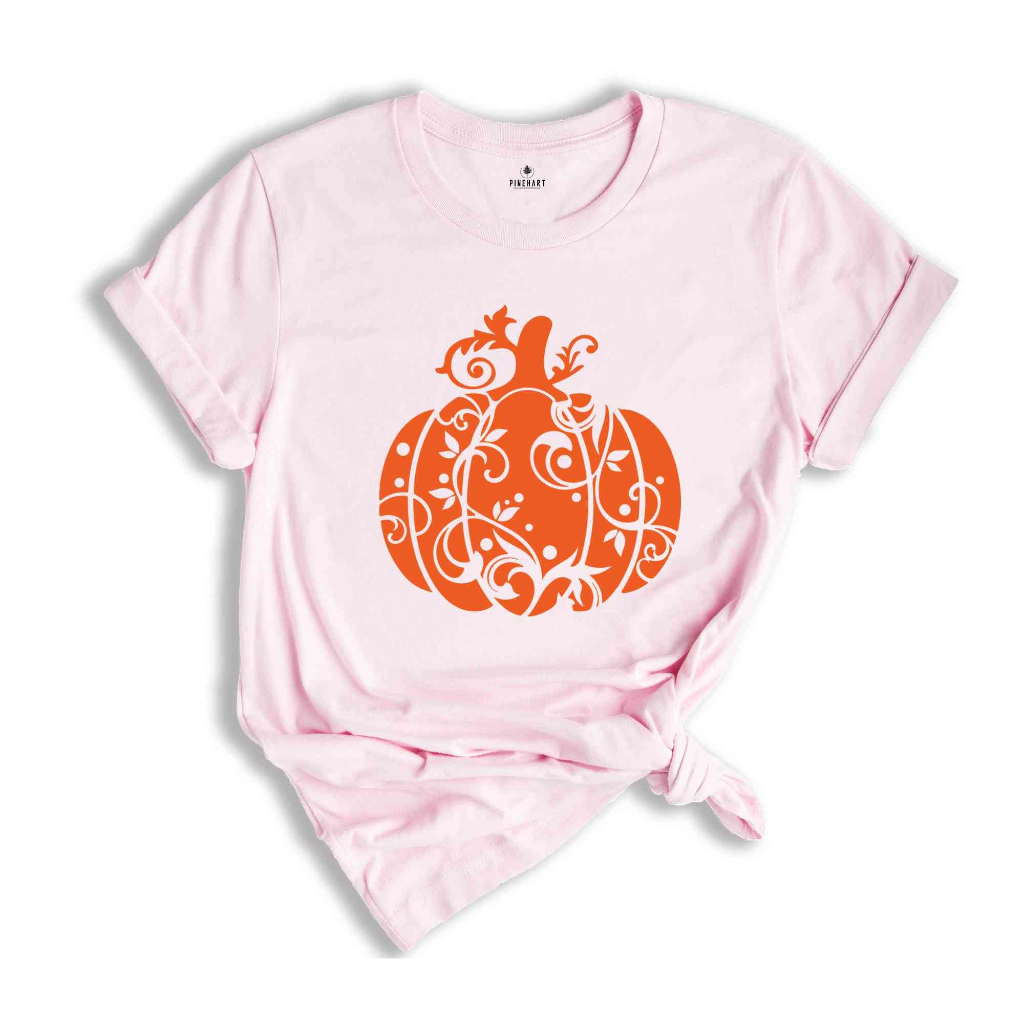 Floral Pumpkin T-Shirt, Halloween Shirt, Halloween Pumpkin Shirt, Fall shirt, Pumpkin Shirt, Halloween Season Gifts