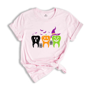 Dentist Halloween Shirt, Halloween Costume, Witch Tooth Shirt, Ghost Teeth Shirt, Pumpkin Ghost Shirt, Spooky Dental Shirt