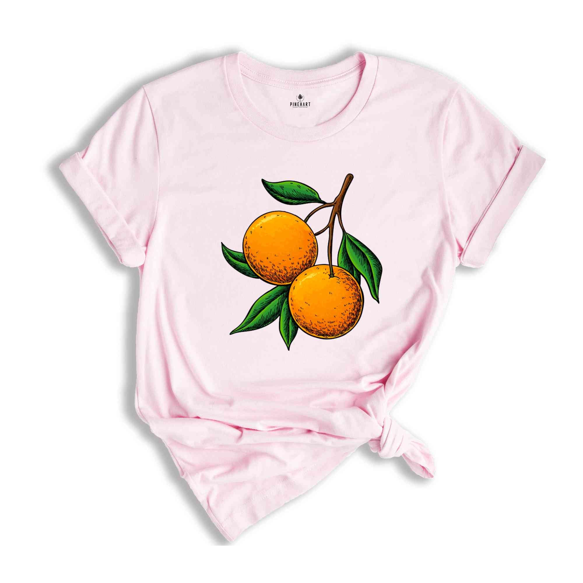 Vintage Orange Shirt, 70s Vintage Style Shirt, Vintage Fruit T-shirt, Aesthetic Shirt, Pastel Colours Shirt