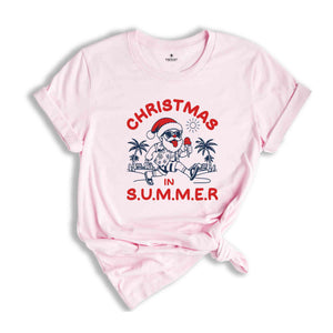 Christmas In Summer Shirt, Beach Christmas Tee, Xmas Vacation Tee, Summer Xmas Shirt, Summer Vibe Shirt, Summer Santa Shirt