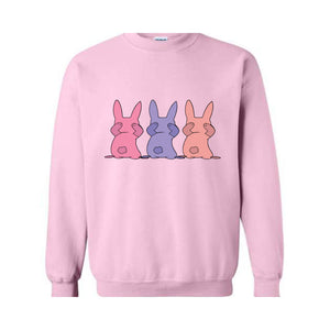 Three Rabbits Sweatshirt, Animal Sweatshirt, Wildlife Sweatshirt, Hipster Bunny Sweater, Bunny Hoodie