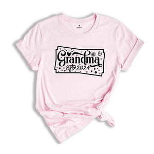 Custom Grandma Est 2024 T-Shirt, Grandma Shirt, Gift For Grandma, Grandmother Shirt, Mimi T-Shirt, Grandma Est Tee,