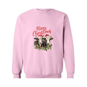 Mooey Christmas Sweatshirt, Christmas Sweatshirt, Christmas Gifts, Christmas Cow Sweatshirts, Christmas Animal Sweatshirt