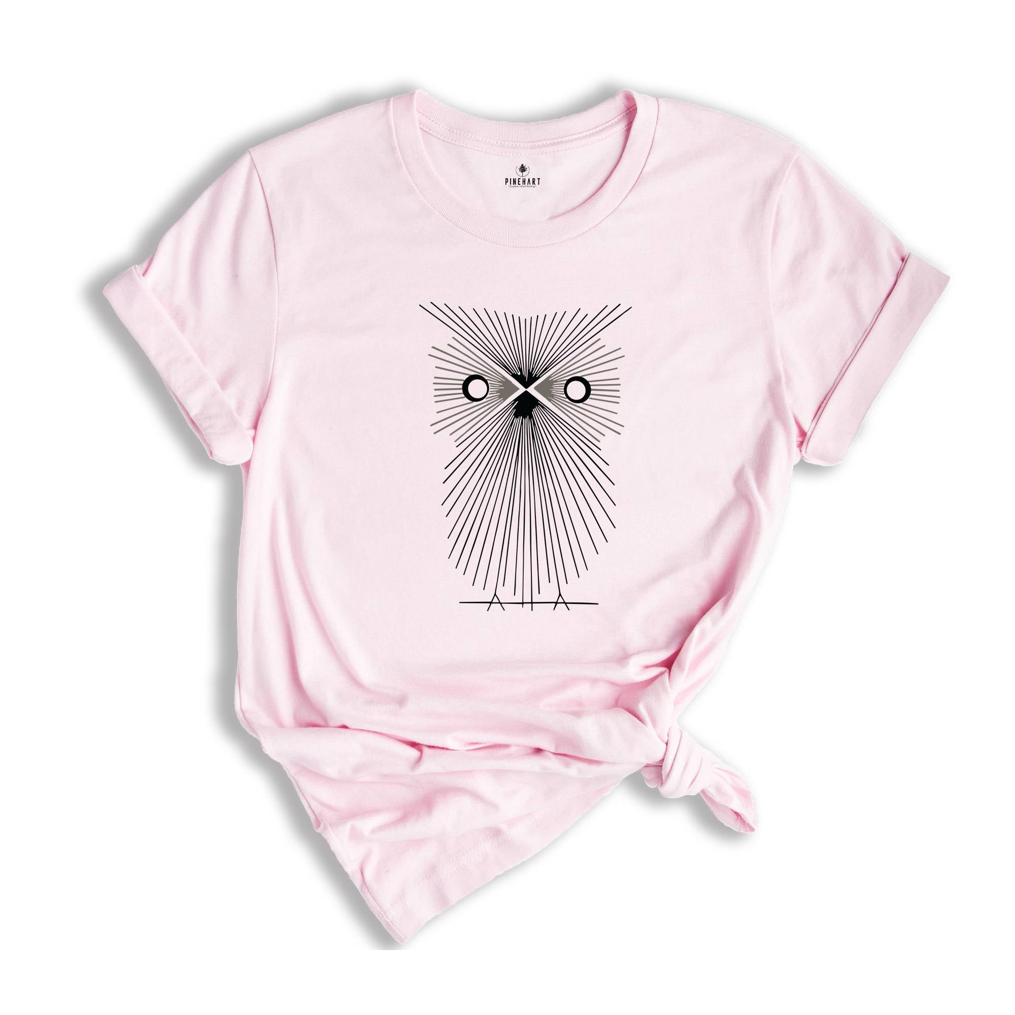 Lined Owl Shirt, Great Horned Owl Shirt, Minimalising Owl Shirt, Owl Shirt, Bird Shirt, Animal Shirt, Owl Lover Shirt, Flying Owl Shirt